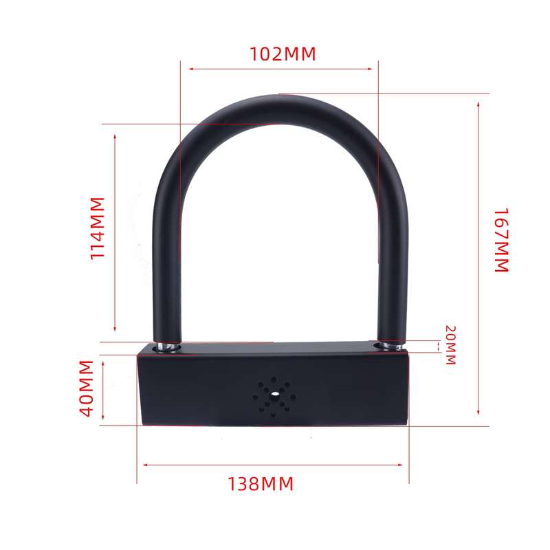 Car U-shaped Anti-theft Alarm Lock(Black)