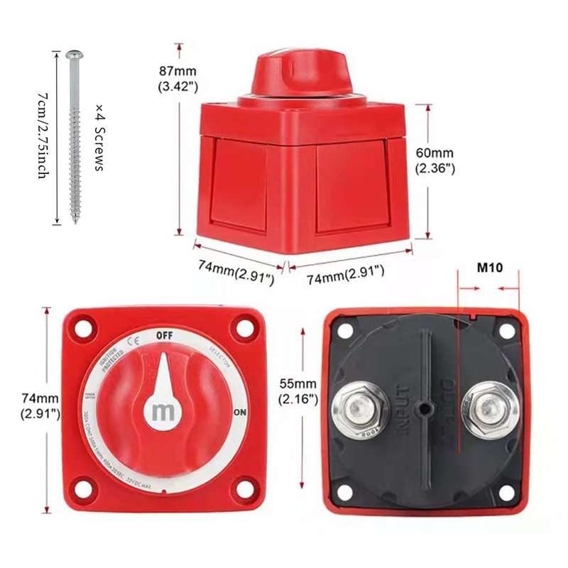 Blue Sea 6005 M Series Marine RV Yacht Battery Power Off Switch(Red)