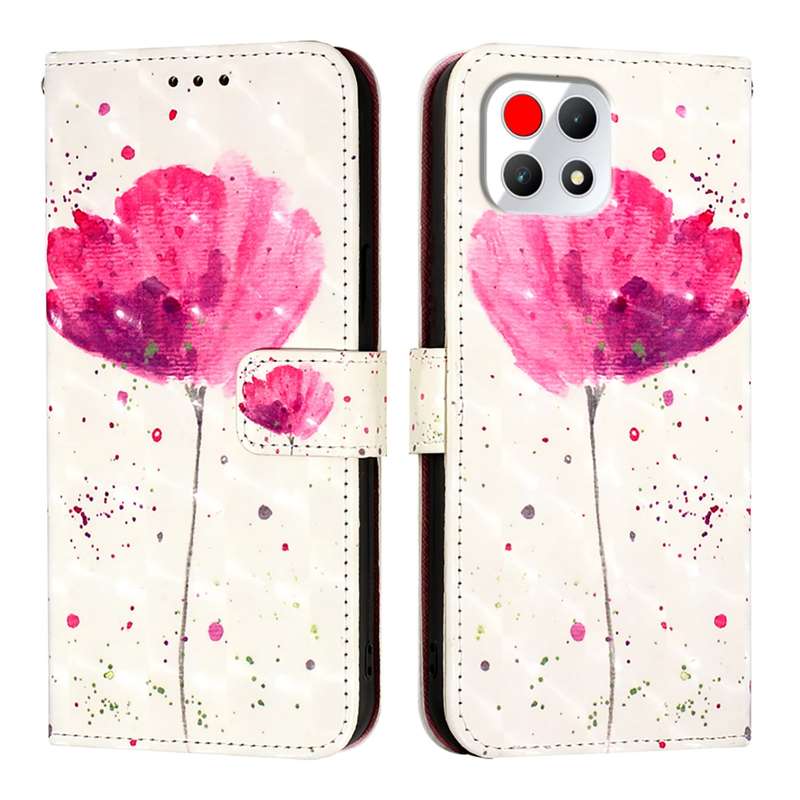 For T-Mobile REVVL 7 3D Painting Horizontal Flip Leather Phone Case(Flower)