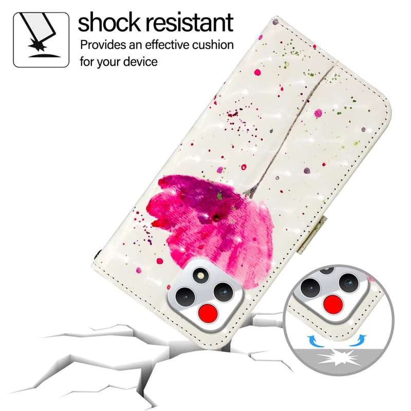 For T-Mobile REVVL 7 3D Painting Horizontal Flip Leather Phone Case(Flower)