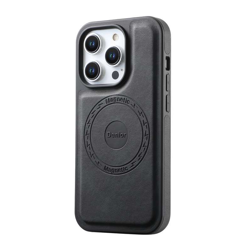 For iPhone 15 Pro Max Denior A13 Skin Feel MagSafe Phone Case(Black)