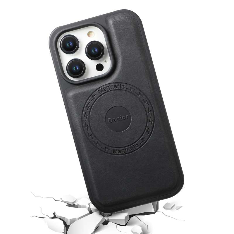 For iPhone 15 Pro Max Denior A13 Skin Feel MagSafe Phone Case(Black)