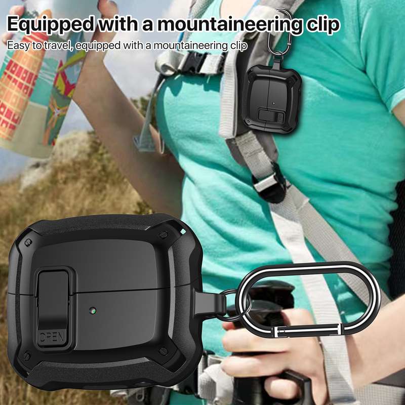 For Samsung Galaxy Buds 3 / 3 Pro Bumblebee Earphone Protective Case with Switch & Hook(Black Y
