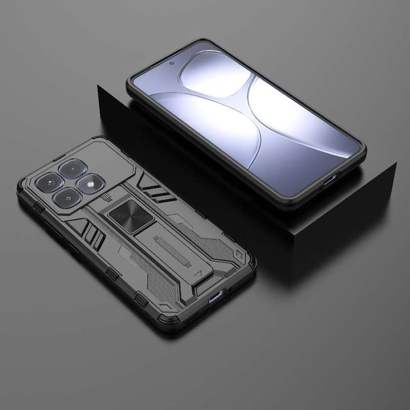 For Redmi K70 Ultra 5G Global Supersonic PC + TPU Holder Phone Case(Black)
