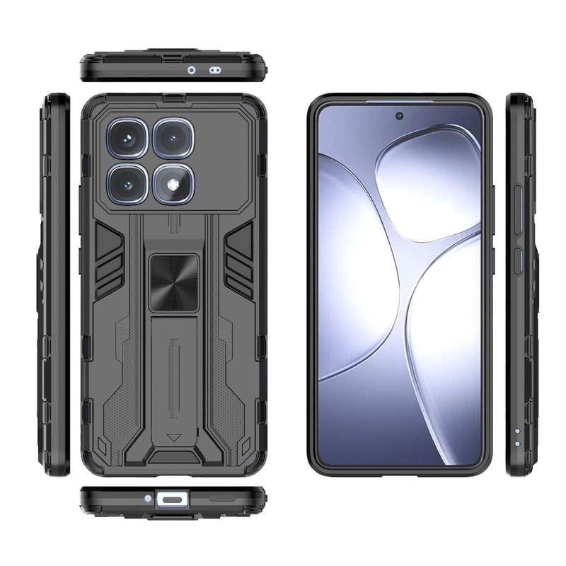 For Redmi K70 Ultra 5G Global Supersonic PC + TPU Holder Phone Case(Black)