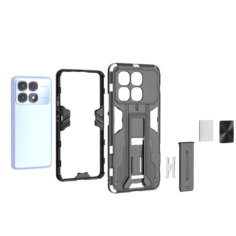 For Redmi K70 Ultra 5G Global Supersonic PC + TPU Holder Phone Case(Black)