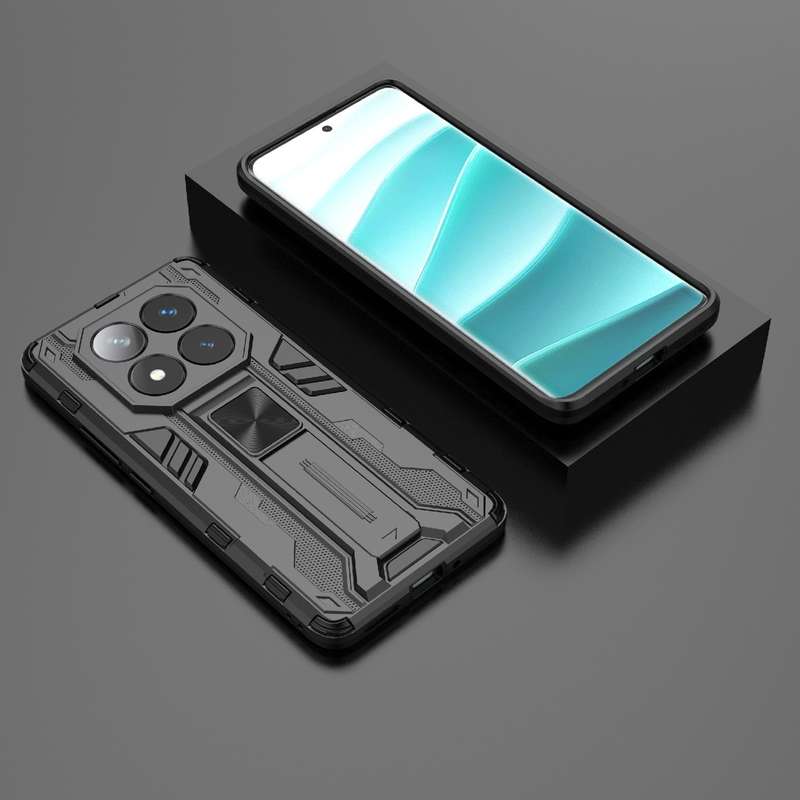 For Redmi Note 14 Pro 5G Supersonic PC + TPU Holder Phone Case(Black)