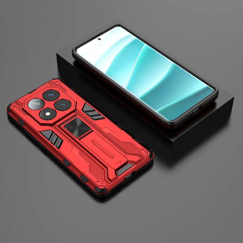 For Redmi Note 14 Pro 5G Supersonic PC + TPU Holder Phone Case(Black)