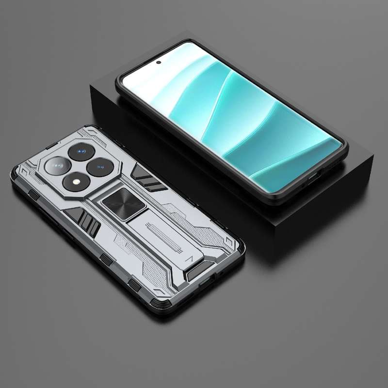 For Redmi Note 14 Pro 5G Supersonic PC + TPU Holder Phone Case(Black)