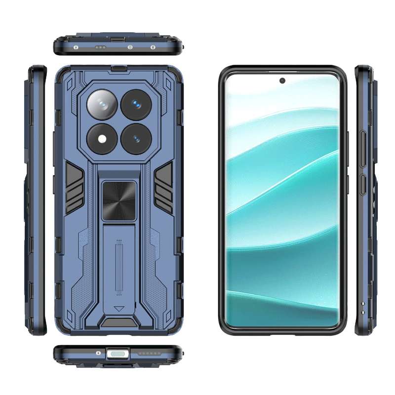 For Redmi Note 14 Pro 5G Supersonic PC + TPU Holder Phone Case(Black)