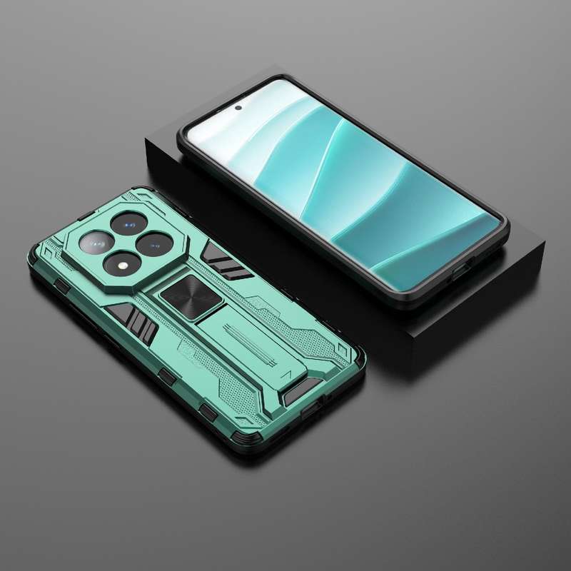 For Redmi Note 14 Pro+ 5G Supersonic PC + TPU Holder Phone Case(Black)
