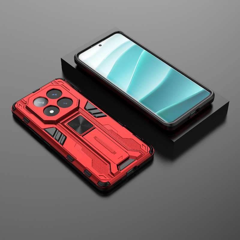 For Redmi Note 14 Pro+ 5G Supersonic PC + TPU Holder Phone Case(Black)