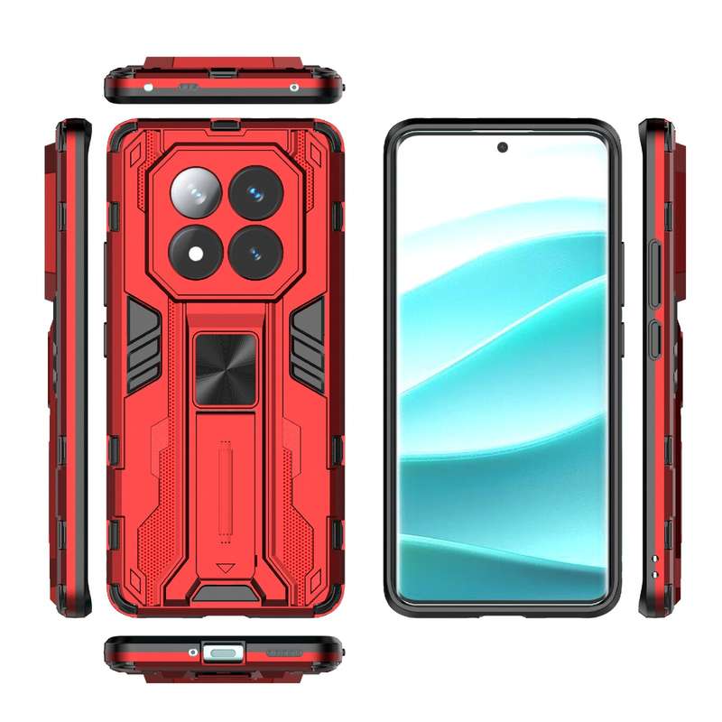 For Redmi Note 14 Pro+ 5G Supersonic PC + TPU Holder Phone Case(Black)