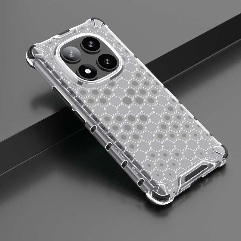 For Redmi Note 14 Pro 5G Honeycomb Shockproof Phone Case(White)