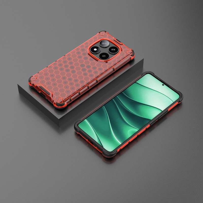 For Redmi Note 14 Pro 5G Honeycomb Shockproof Phone Case(White)