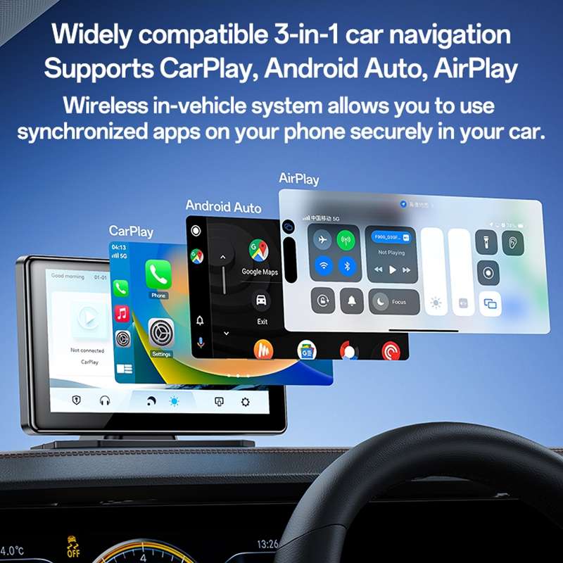 Yesido KM17 7 inch Center Console CarPlay Portable Car Video Navigation(Black)
