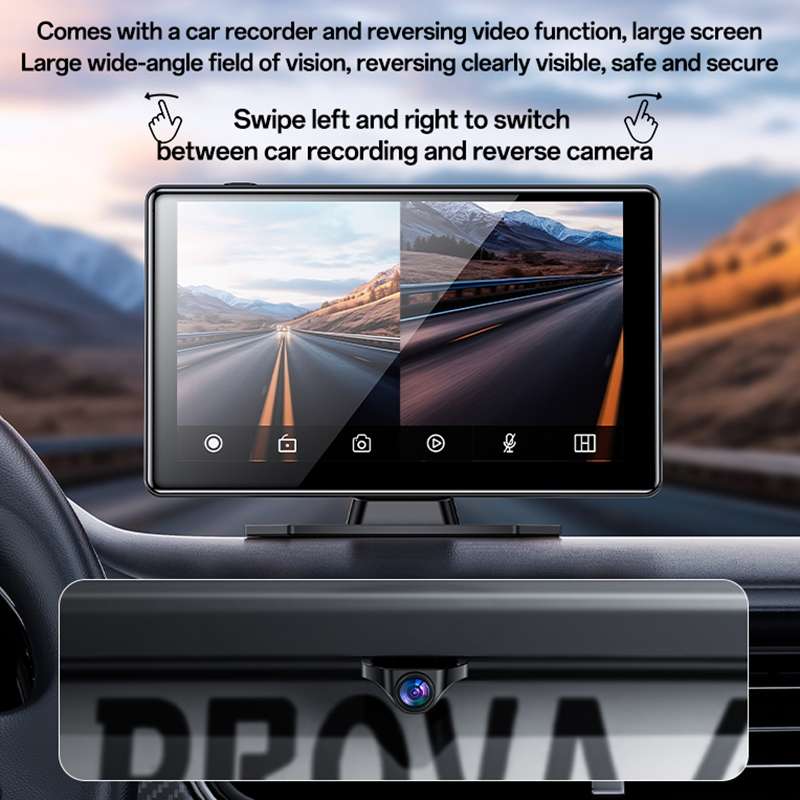 Yesido KM18 9 inch Center Console CarPlay Portable Car Video Navigation with Driving Recorder(Black)