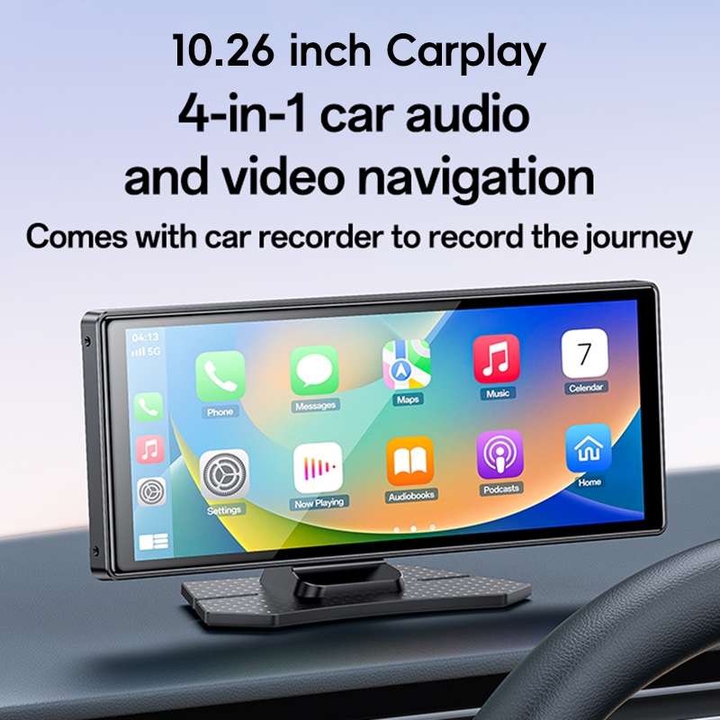 Yesido KM19 10.26 inch Center Console CarPlay Portable Car Video Navigation with Driving Recorder(Bl
