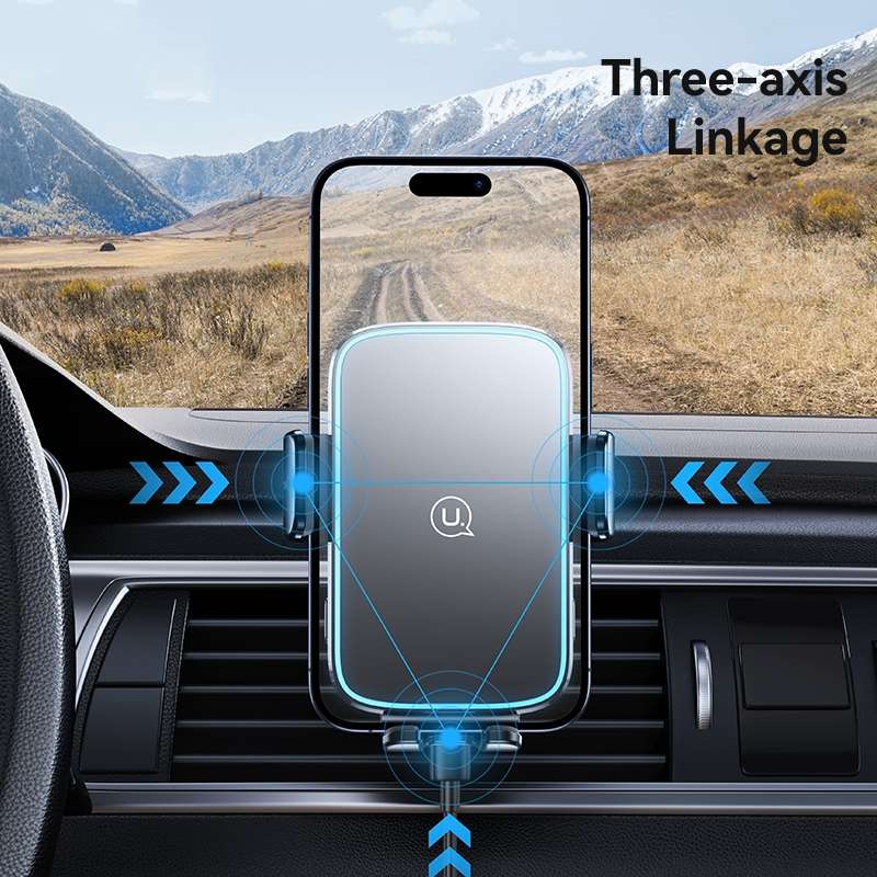 USAMS CD230 15W Accurate Aligment Wireless Charging Car Phone Holder with Suction Cup(Black)
