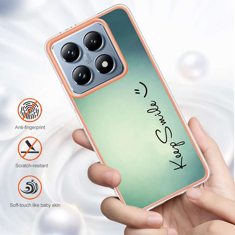 For Xiaomi 14T Pro Electroplating Marble Dual-side IMD Phone Case(Smile)