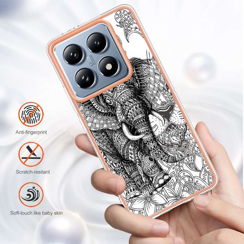 For Xiaomi 14T Pro Electroplating Marble Dual-side IMD Phone Case(Smile)