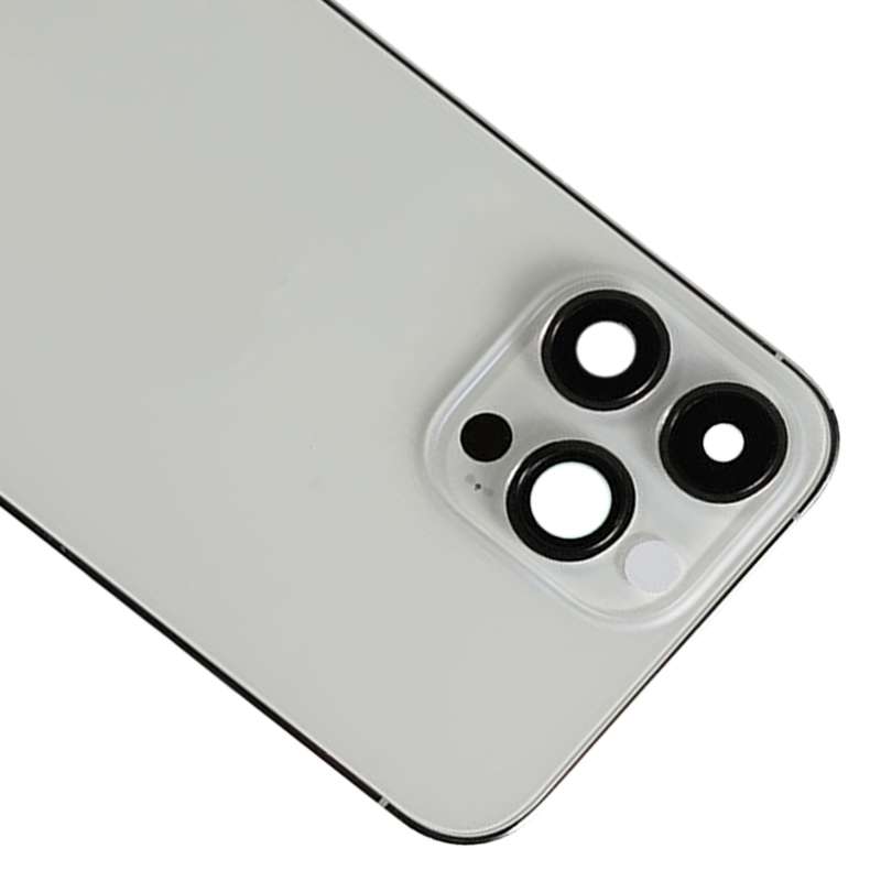 For iPhone 14 Pro Max Battery Back Cover with Side Keys & Card Tray, Version:China Version(Silver)