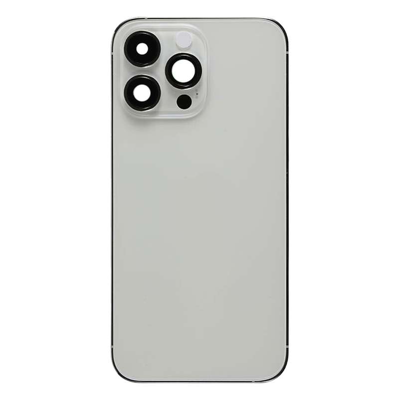 For iPhone 14 Pro Max Battery Back Cover with Side Keys & Card Tray, Version:CE EU Version(Silver)