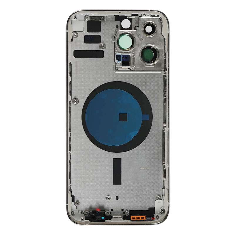 For iPhone 14 Pro Max Battery Back Cover with Side Keys & Card Tray, Version:CE EU Version(Silver)