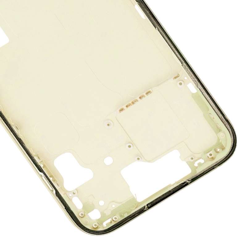For iPhone 15 Middle Frame Bezel Plate with Side Keys + Card Tray, Version:CE EU Version(Yellow)