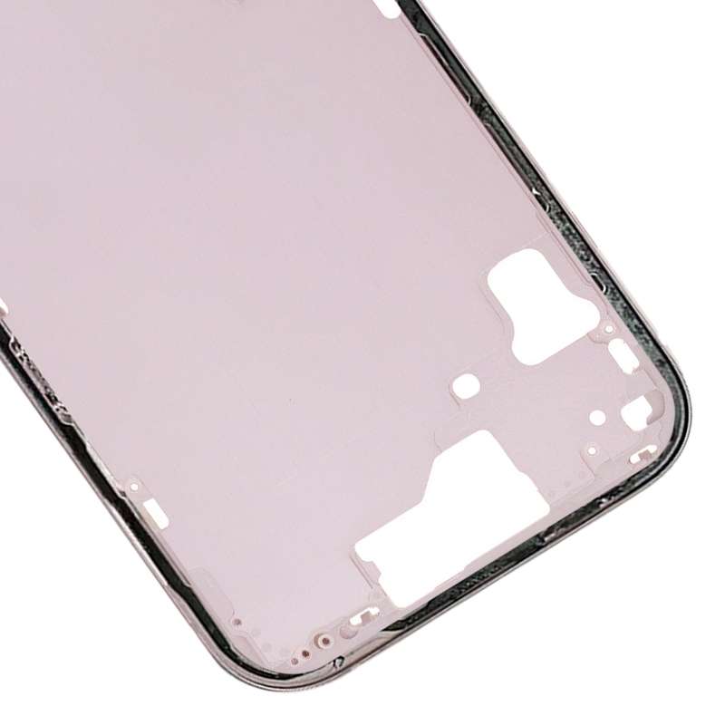 For iPhone 15 Middle Frame Bezel Plate with Side Keys + Card Tray, Version:CE EU Version(Pink)