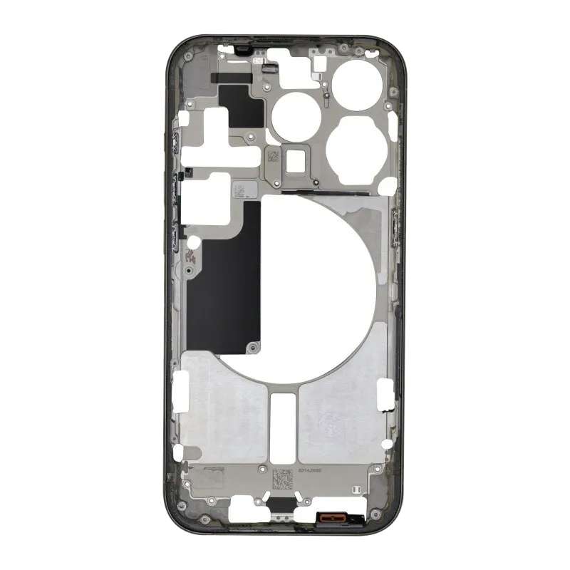 For iPhone 15 Pro Middle Frame Bezel Plate with Side Keys + Card Tray, Version:CE EU Version(Black)