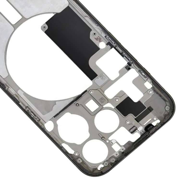 For iPhone 15 Pro Middle Frame Bezel Plate with Side Keys + Card Tray, Version:CE EU Version(Black)