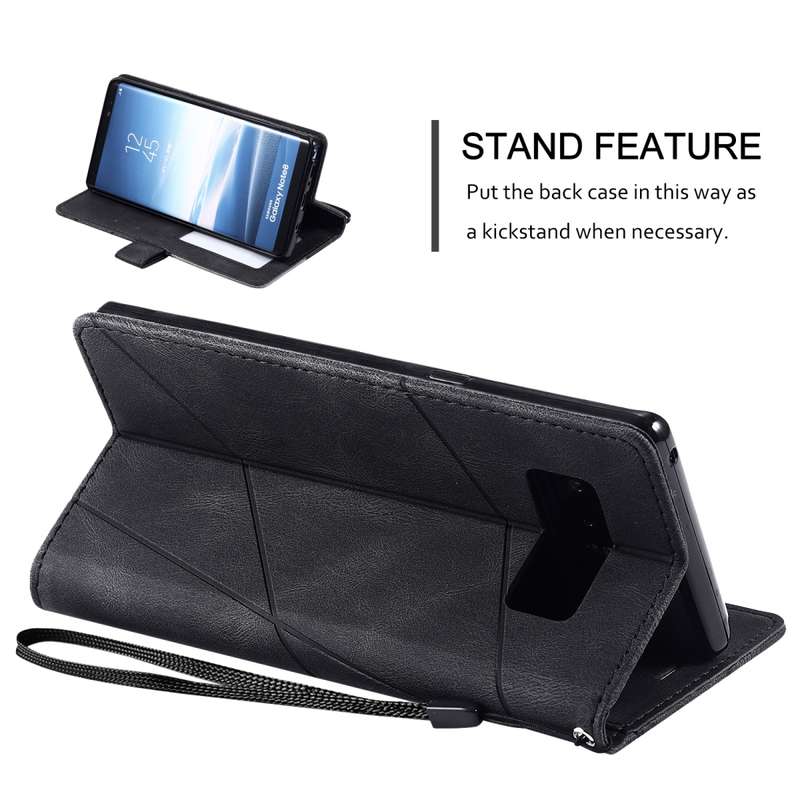 For Samsung Galaxy Note 8 Skin Feel Splicing Horizontal Flip Leather Case with Holder & Card Slots &