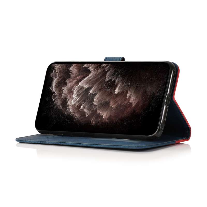 For Redmi Note 13 4G Dual-color Stitching Leather Phone Case(Red Blue)