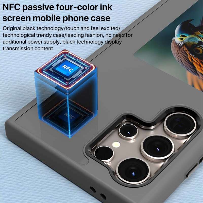 For Samsung Galaxy S23 Ultra 5G Four-Color E-ink Screen NFC DIY Phone Case(Black)