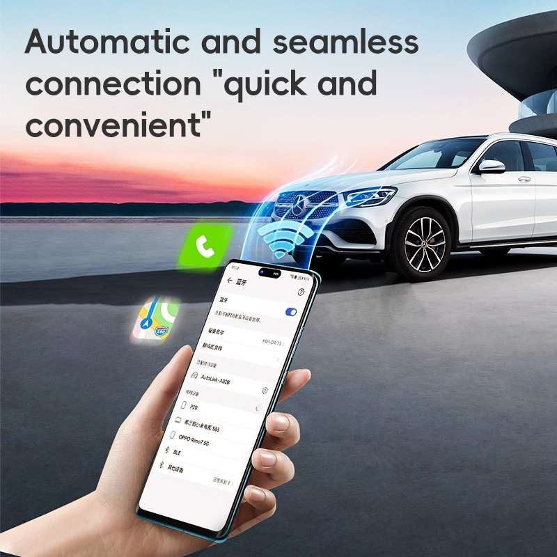 For iPhone Car CarPlay Box Wired to Wireless Auto Adapter(Black)