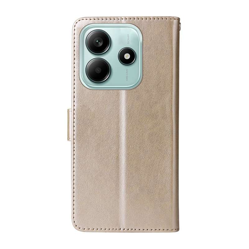 For Redmi Note 14 5G Embossed Butterfly Flowers Leather Phone Case(Purple)