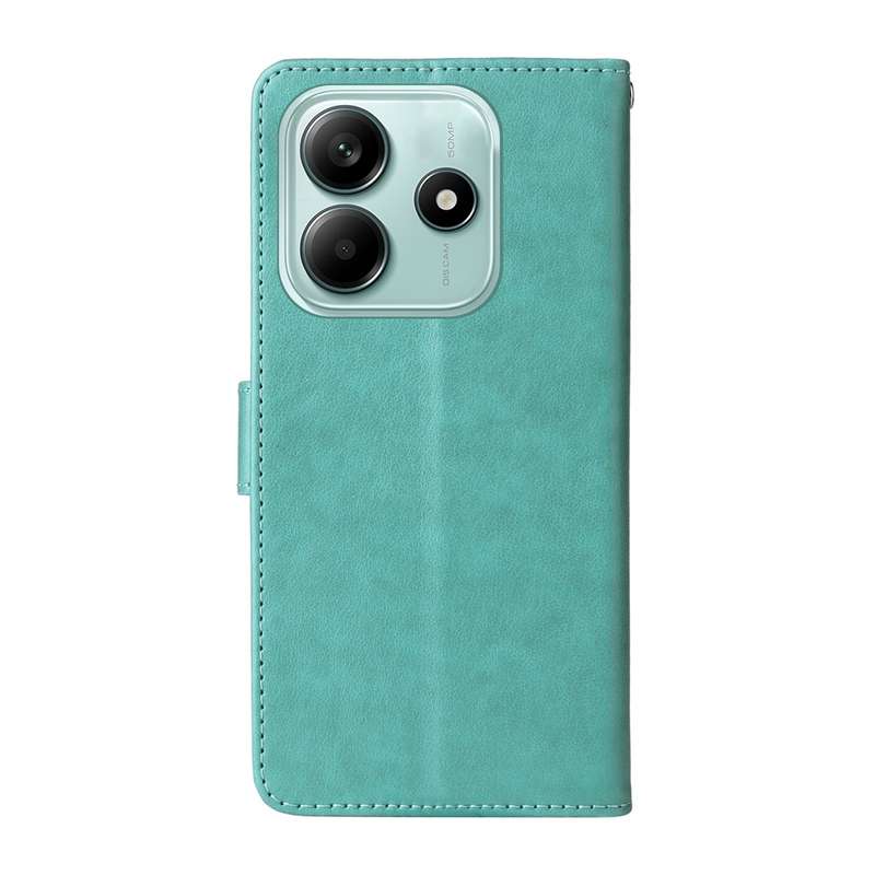 For Redmi Note 14 5G Embossed Butterfly Flowers Leather Phone Case(Purple)