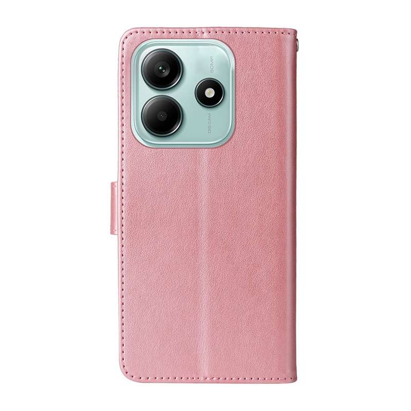 For Redmi Note 14 5G Embossed Butterfly Flowers Leather Phone Case(Purple)