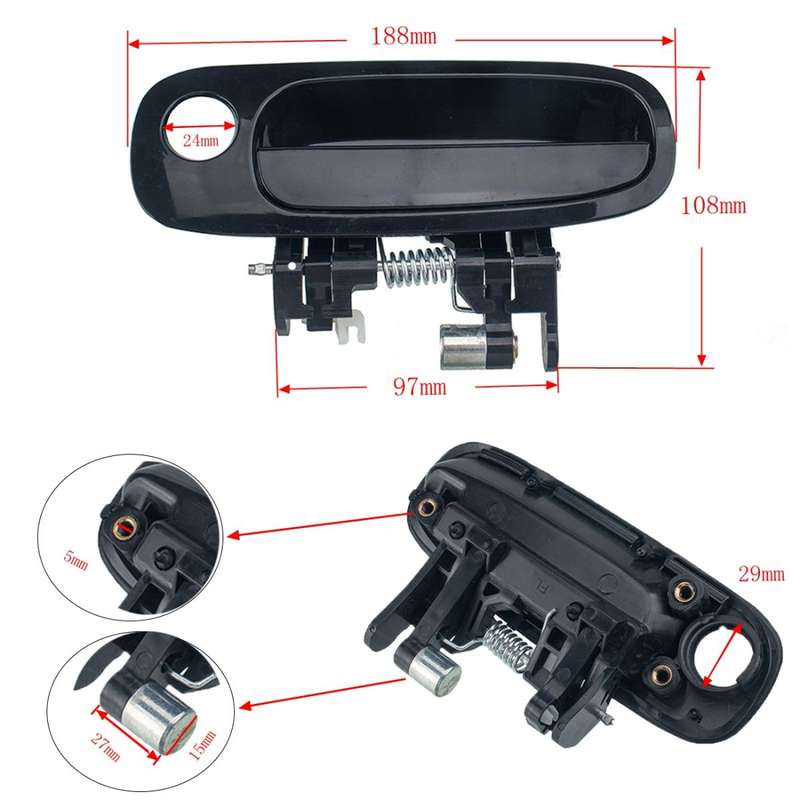 Car Left Front Door Outside Handle 69220-02030 for Toyota Corolla 1998-2002