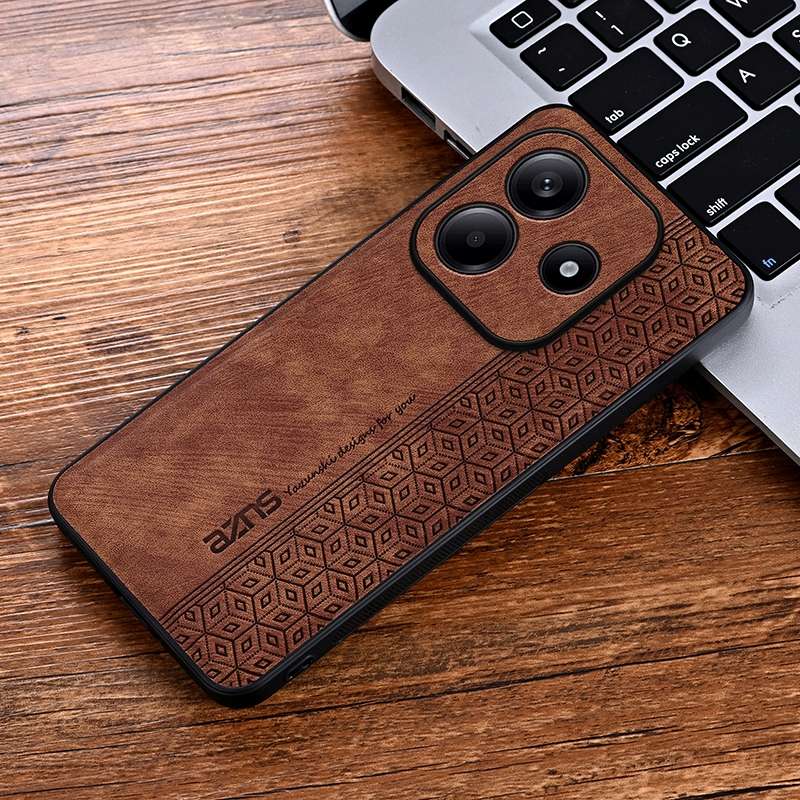 For Redmi Note 14 5G AZNS 3D Embossed Skin Feel Phone Case(Black)