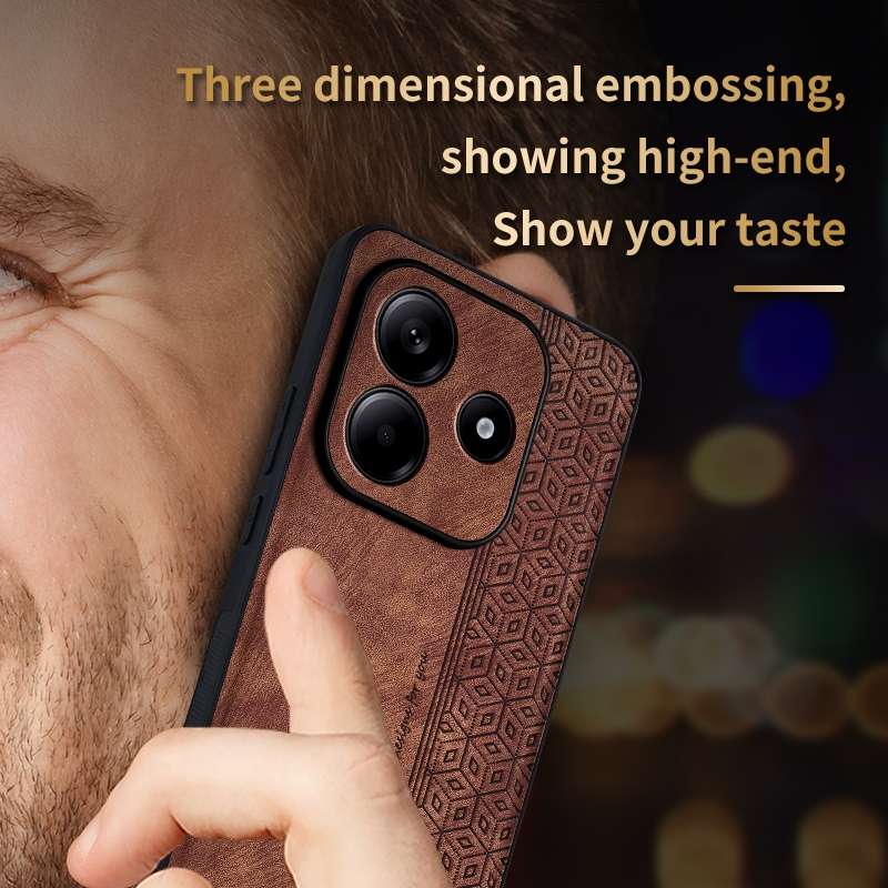 For Redmi Note 14 5G AZNS 3D Embossed Skin Feel Phone Case(Black)