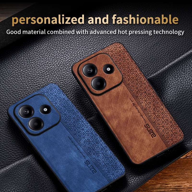 For Redmi Note 14 5G AZNS 3D Embossed Skin Feel Phone Case(Black)