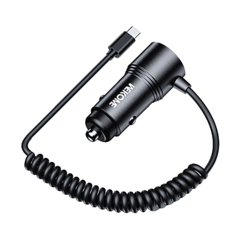 WEKOME WP-C51 Pop Digital Series 66W USB, USB-C / Type-C Car Charger with Charging Cable(Black)
