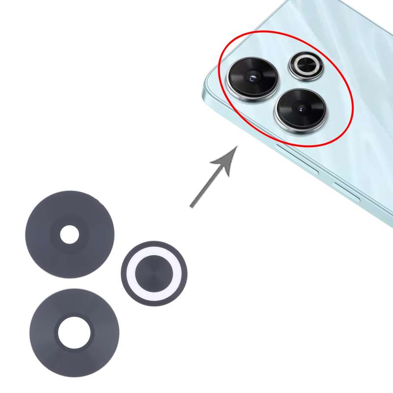 For Xiaomi Redmi Note 13R 10pcs Back Camera Lens