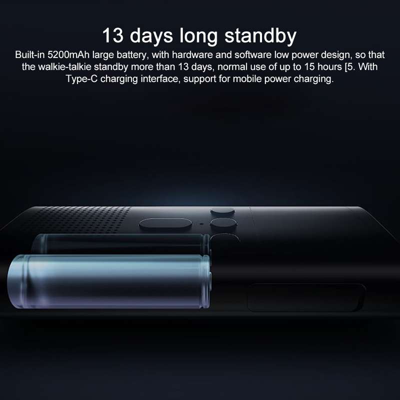 Original Xiaomi IP65 Waterproof UV Dual Band Walkie Talkie 2(Black)