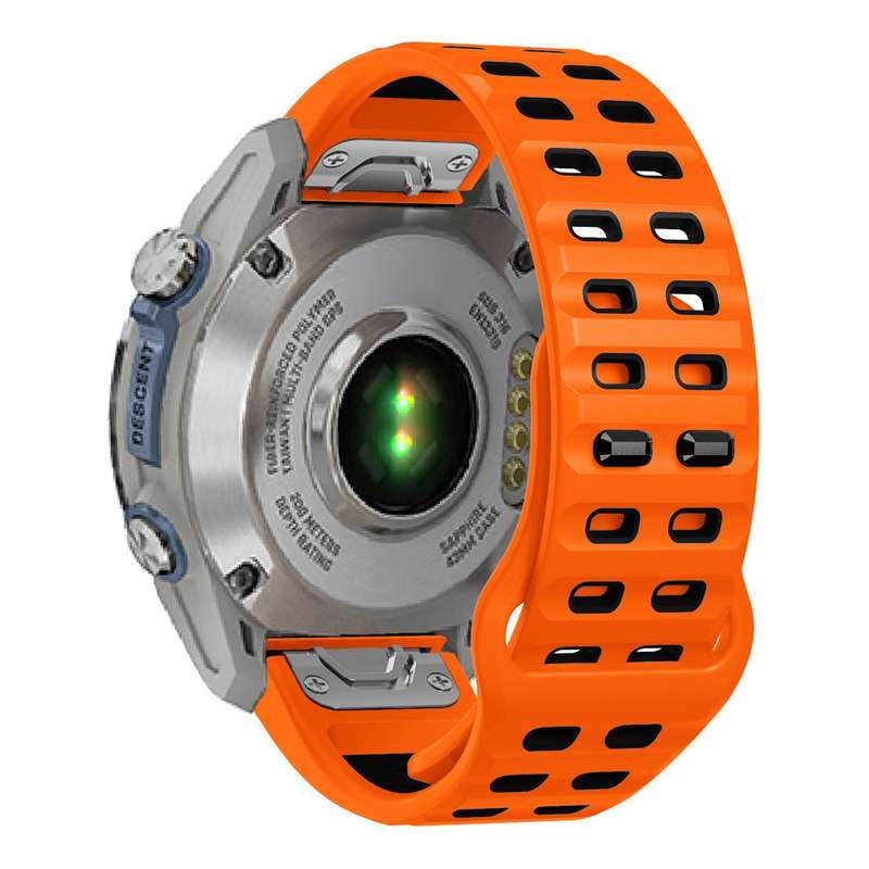 For Garmin 26mm Two Color Rivets Buckle Quick Release Silicone Watch Band(Blue Black)