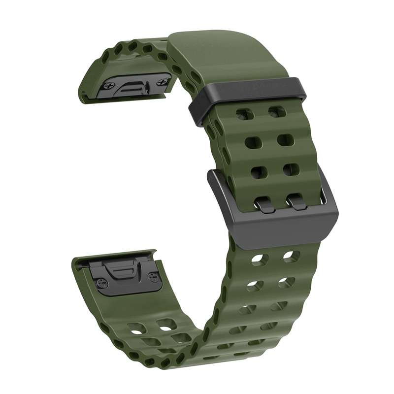 For Garmin 26mm Ocean Quick Release Silicone Watch Band(Black)