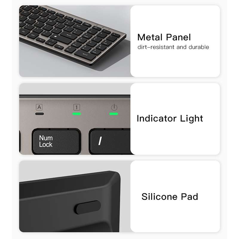 Yesido KB10 Portable 95 Keys 2.4G Wireless Computer Keyboard(Black)