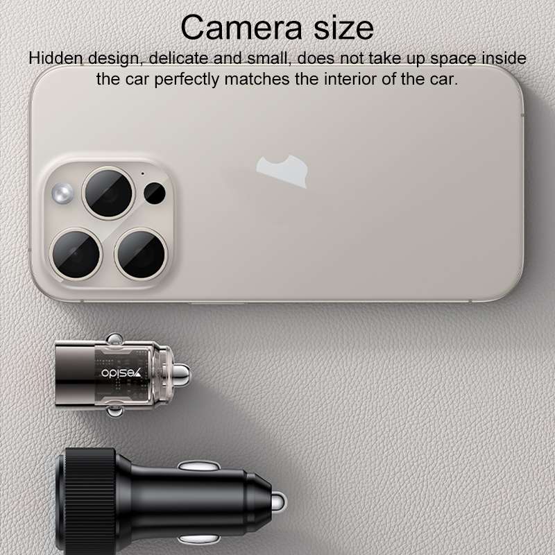 Yesido Y68 PD30W Type-C + QC18W USB Zinc Alloy Mini Car Charger(Metal Grey)